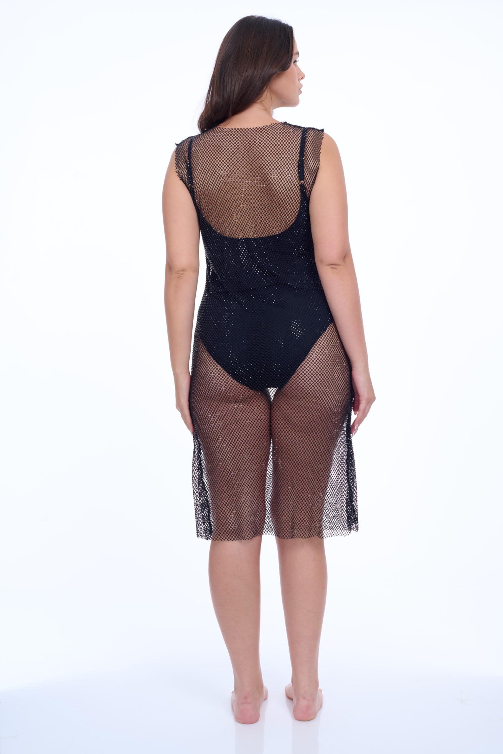 Flirtt by Gottex Solids Women’s Solid Long Easy Pull Over Style Mesh Cover Up Elegant and Breezy Design Swim Essential - Image 4