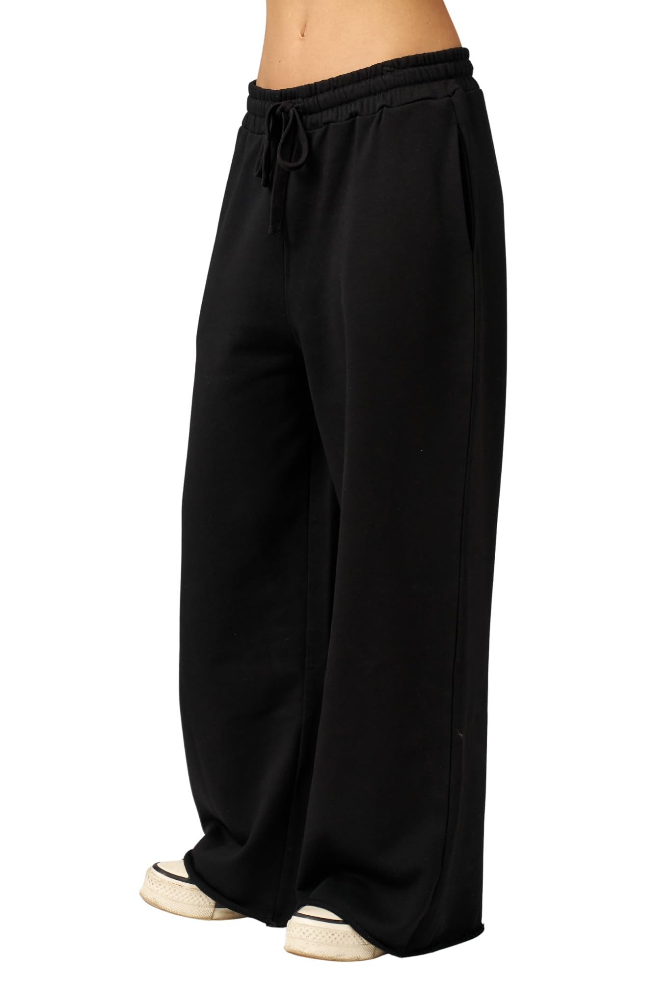 Gottex Beach Life Airport Sweatpants - Raw Hem, Wide Leg, Side Pockets, Elastic Drawstring Waist, Tops Sold Separately - Image 3