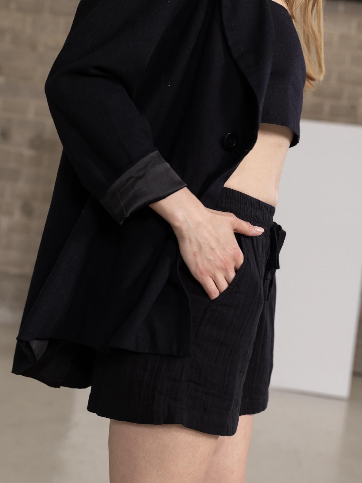 Gottex Beach Life Resort White Flowy Style Casual Drawstring Short Stylish & Elegant Summer Swimsuit Coverup for Women - Image 4