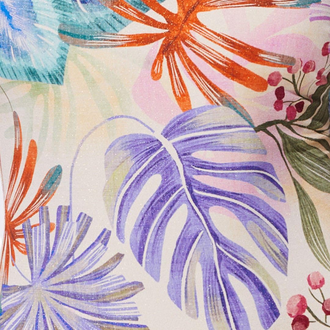 Gottex C-Cup Square Neck One Piece- Shimmer Floral Fabric, Adjustable Straps & Sides, Soft C-Cups, Front & Back Lining - Image 4