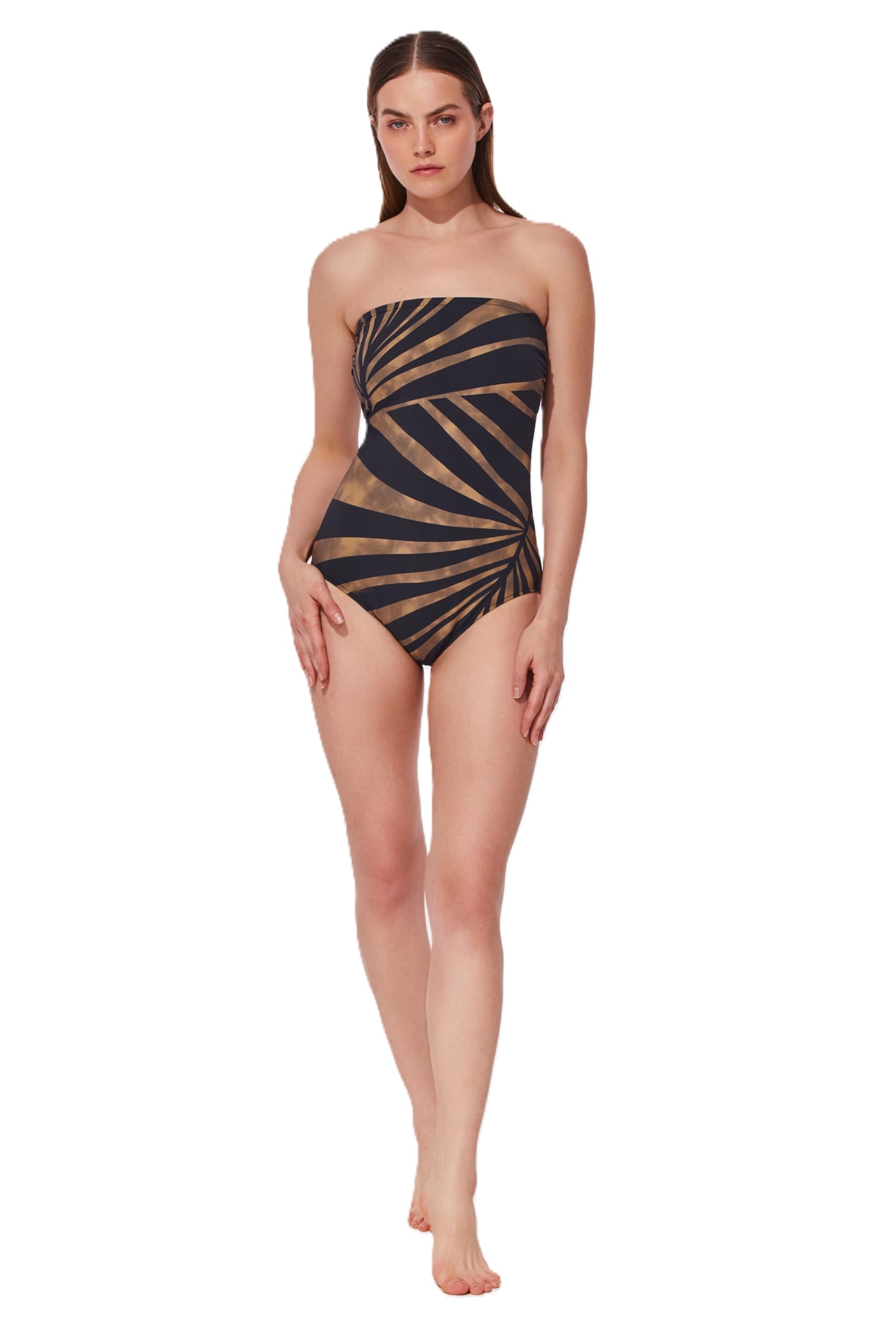 Gottex Desert Queen Bandeau One Piece - Built-in Soft Cups, Tummy Control, Front & Back Lining, Classic Back Coverage - Image 6