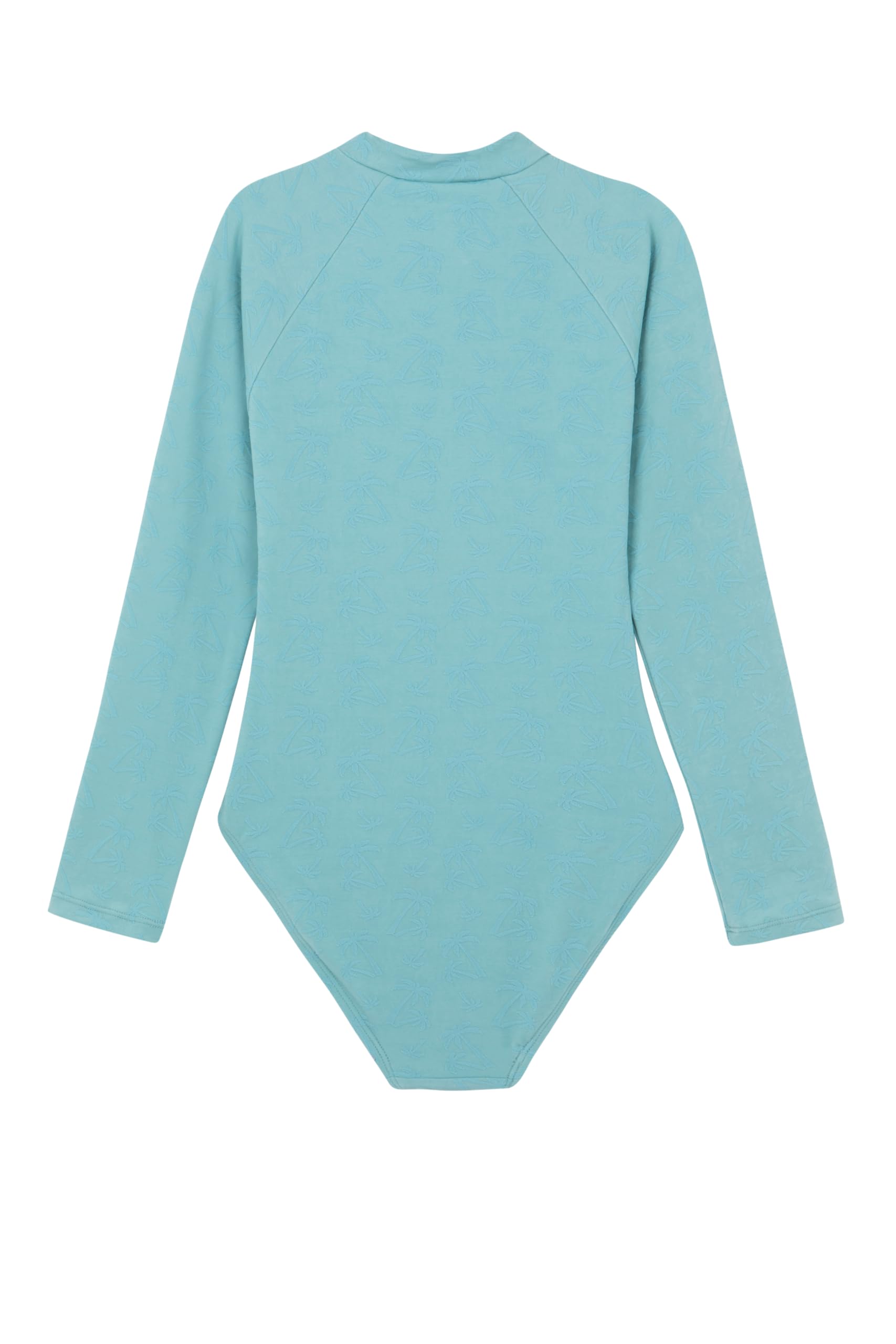 Gottex Kids Textured Long Sleeve Zip Front One Piece Chlorine Fade Resistant and Built-in UPF UV 50+ Protection - Image 3