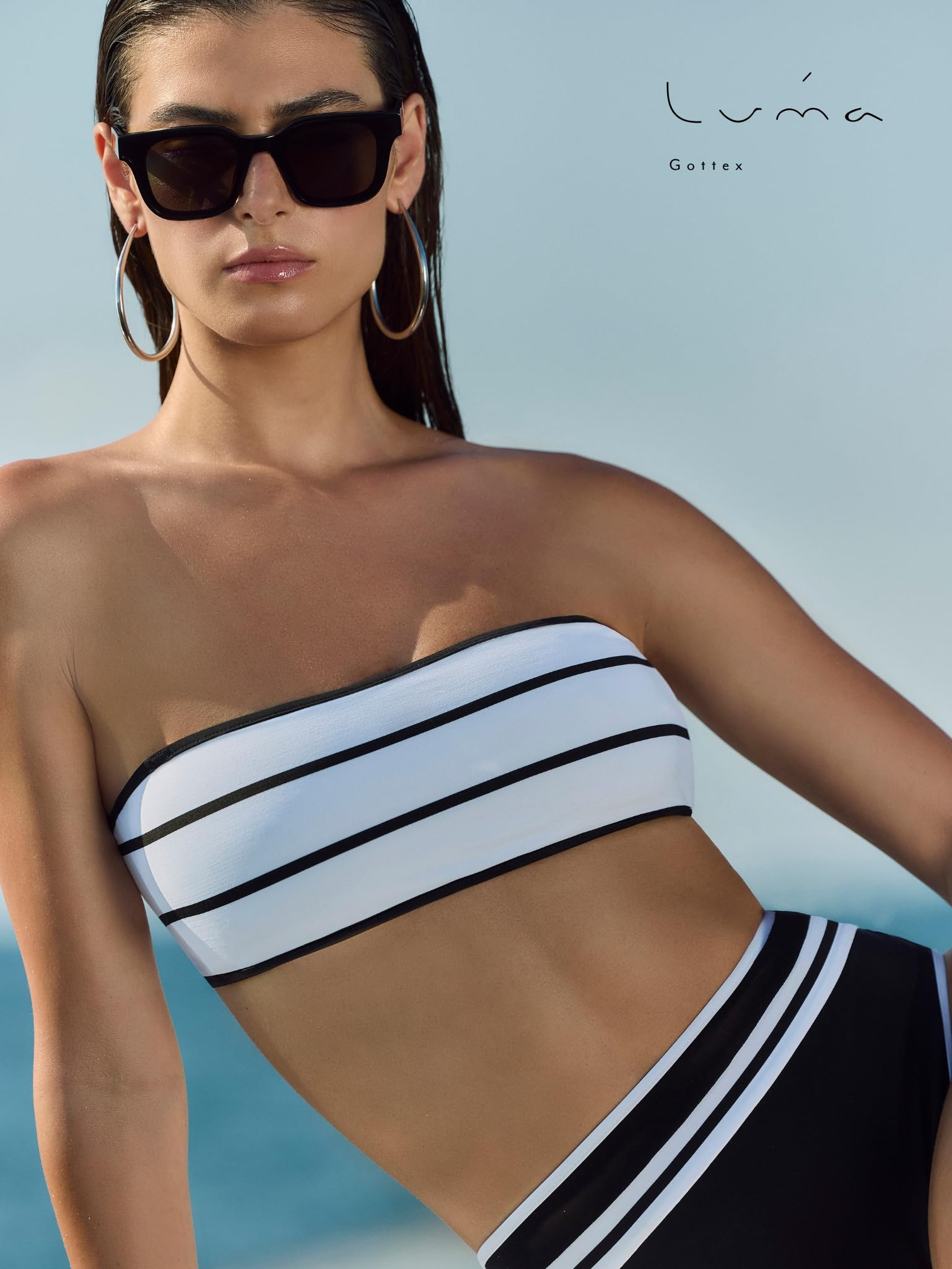 Gottex Luma Bandeau Bikini Top Adjustable Straps & Back Tie, Removable Soft Cups, Front Lining, Bottoms Sold Separately - Image 5