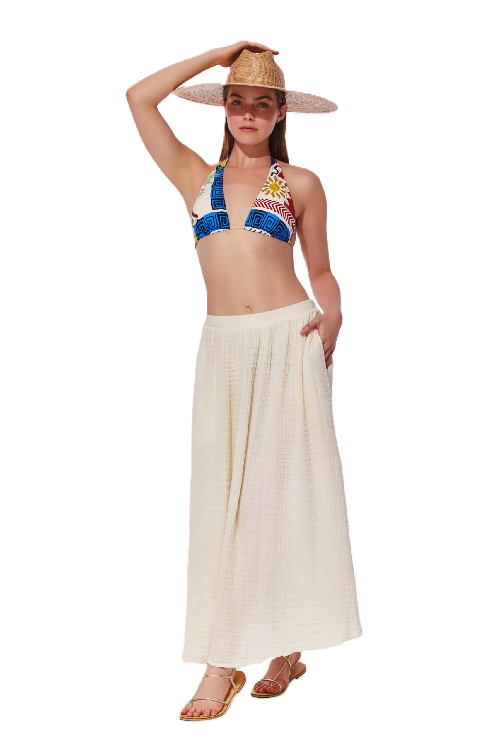 Gottex Positano Triangle Bikini Set - Adjustable Tie Straps, Removable Soft Cups, Low Rise Bottom, Front & Back Lining - Image 7