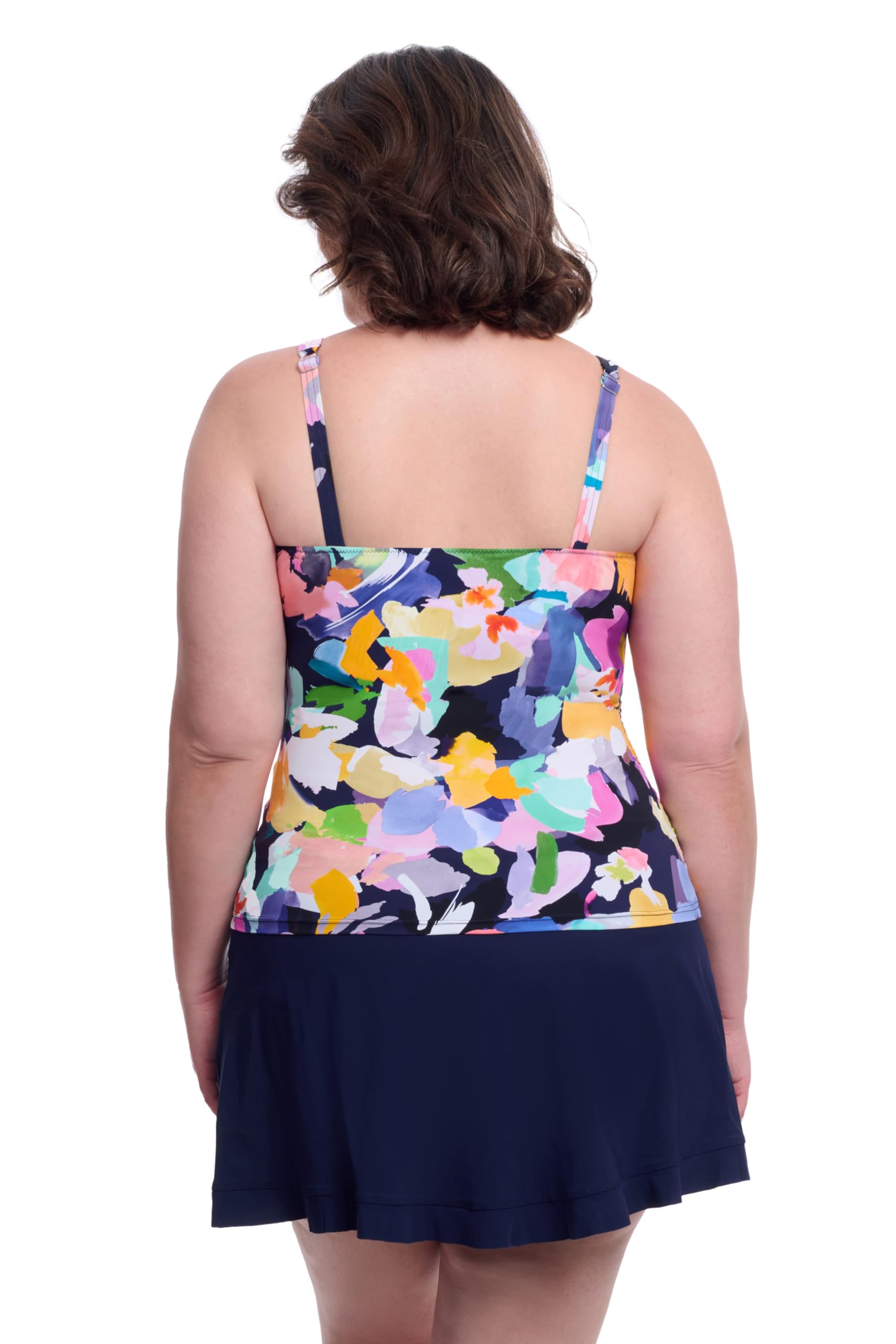 Profile by Gottex Women’s Holi Plus Size Abstract Floral Print Tankini Swim Bathing Suit Top with Underwire Foam - Image 3