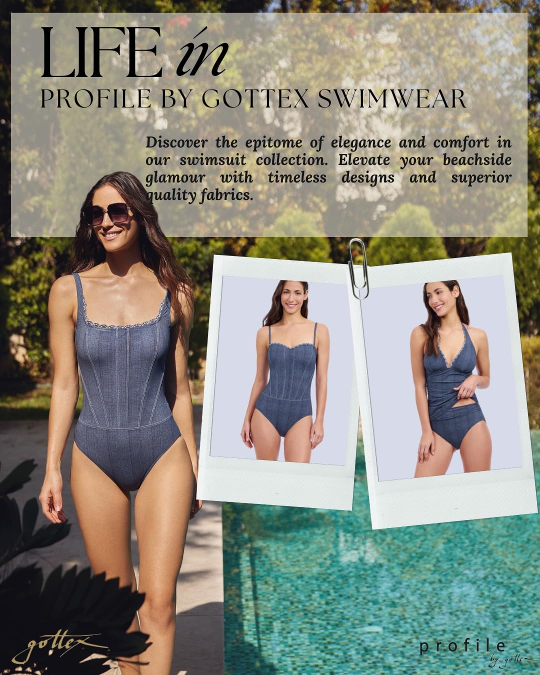 Profile by Gottex Women's Isabelle Jeans Print Bathing Suit Bottom - Image 5